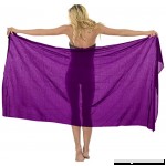 LA LEELA Women's Beach Bikini Cover up Wrap Bathing Suit Sarong Solid 5 ONE Size Magenta_e322 B06WD3Z56C